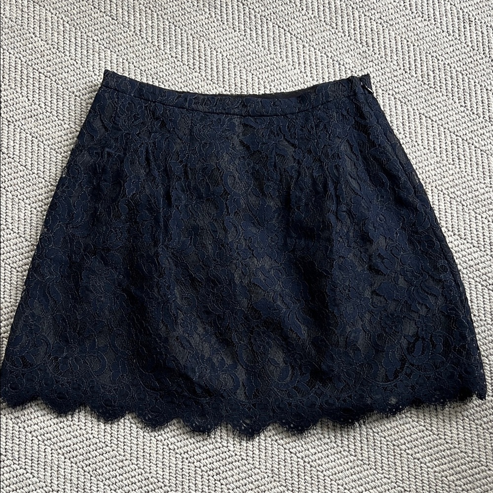 J. Crew Midnight Blue Lace Mini Skirt